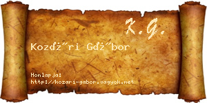 Kozári Gábor névjegykártya