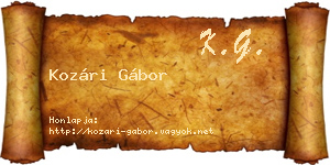 Kozári Gábor névjegykártya