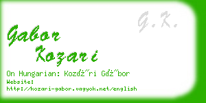 gabor kozari business card